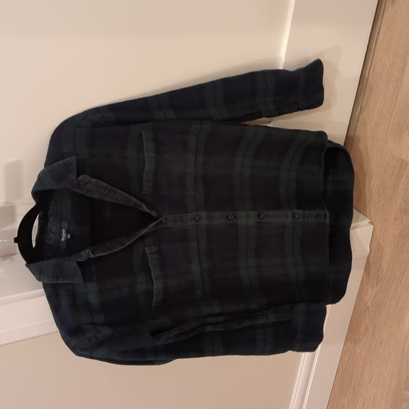 Madewell Flannel Oversized Boyshirt in Dark Plaid (Sz S) - Picture 3 of 4